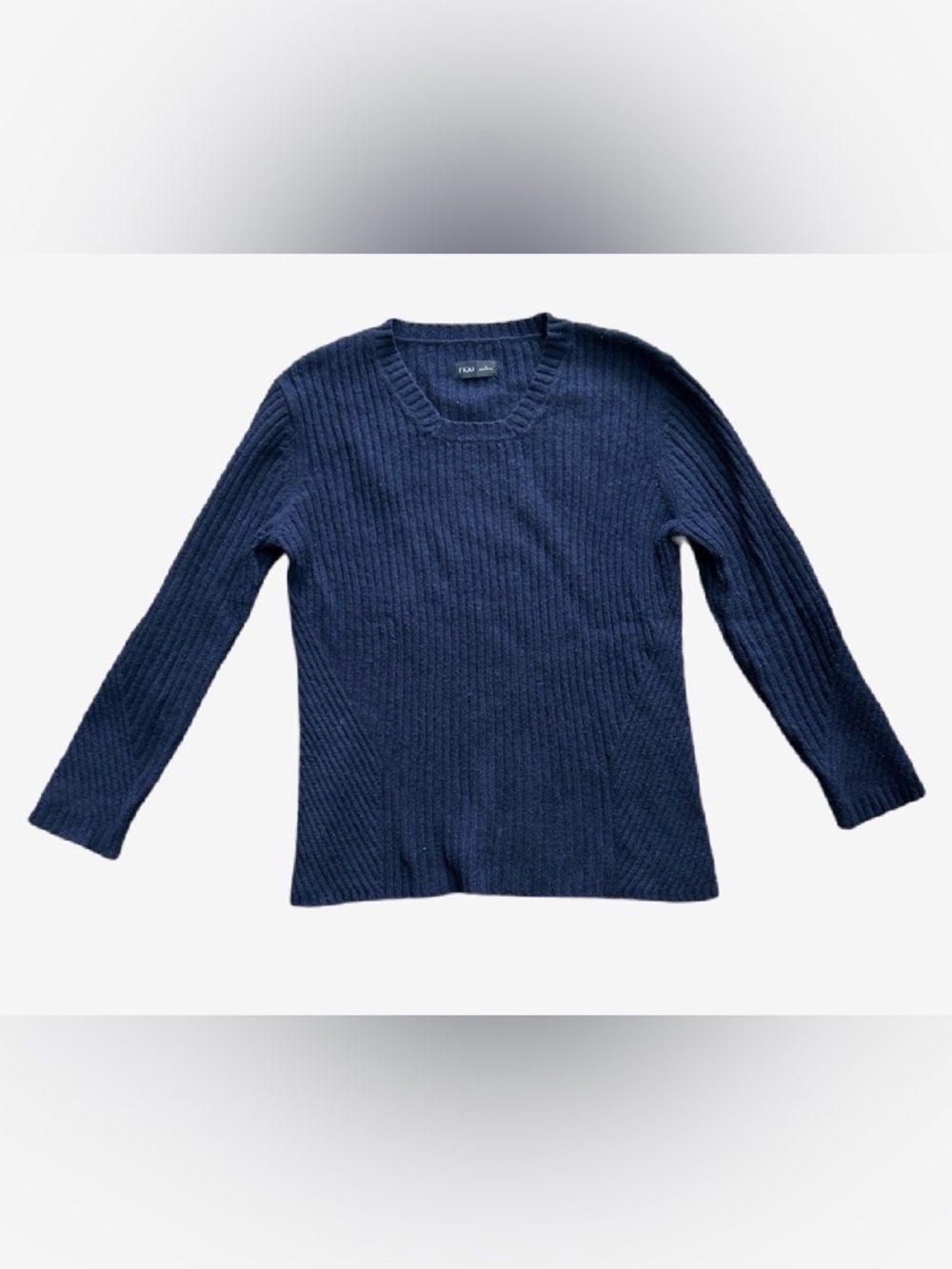 Navy Ribbed Knit Sweater - Picture 2 of 3